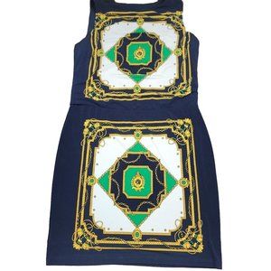 Ralph‎ Lauren Womens S Petite Dress Equestrian Print Sleeveless Classic Midi